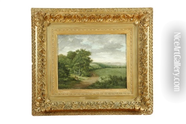 Valley Landscape Oil Painting - William Frederick Witherington