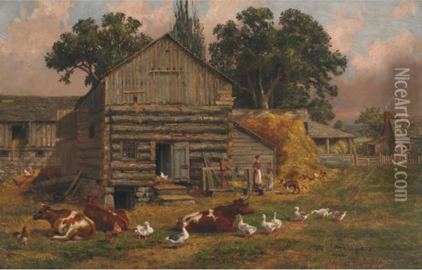 Ontario Homestead Oil Painting - Thomas Mower Martin