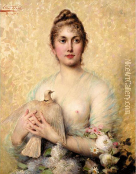 A Beauty Oil Painting - Leon Herbo