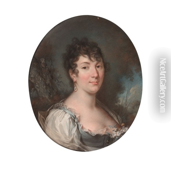 Portrait Dit De Jeanne Virginie Guenichot, Comtesse De Nogent Oil Painting - Claude-Jean-Baptiste Hoin