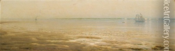 Ships Off Shore Oil Painting - Alexander Harrison