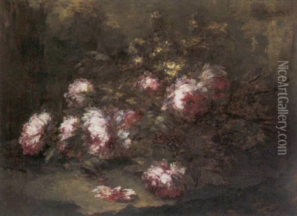Fleurs Oil Painting - Michel Hendrickx
