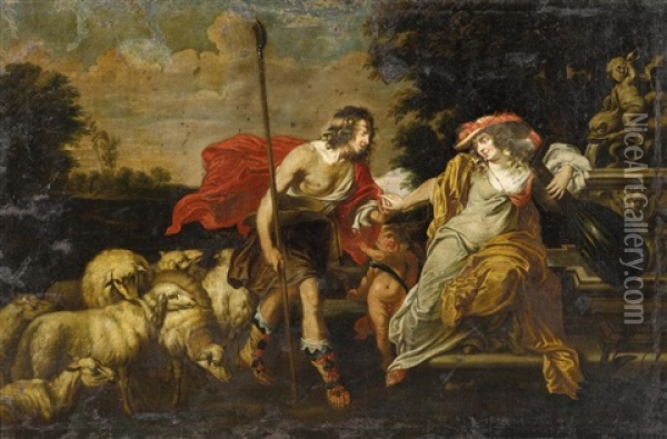 Jacob Und Rachel Oil Painting - Abraham van Diepenbeeck