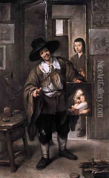 The Picture Merchant 1670 Oil Painting - Jose Antolinez