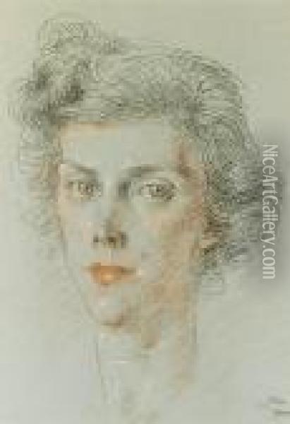 Portrait Of Mary Pugh Oil Painting - John Augustus Atkinson
