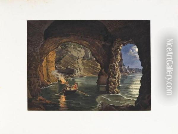 Grotta Presso Posillipo Oil Painting - Teodoro Guglielmo Witting