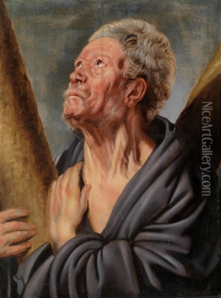 Abraham Grapheus Als Heiliger Andreas Oil Painting - Jacob Jordaens
