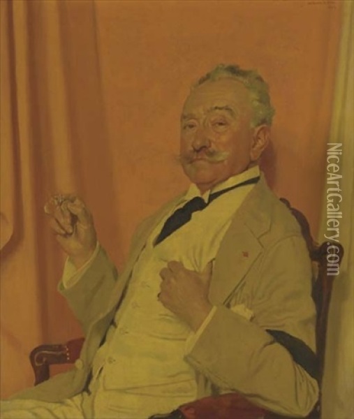 Portrait Of Roland Knoedler Oil Painting - Sir William Orpen