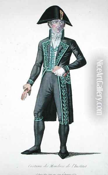 Costume of a member of the Institut de France, engraved by Louis F. Charon c.1802-10 Oil Painting - Poisson