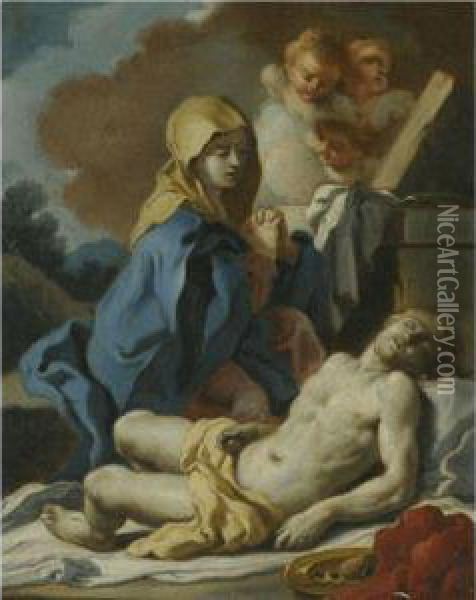 The Pieta Oil Painting - Francesco Solimena