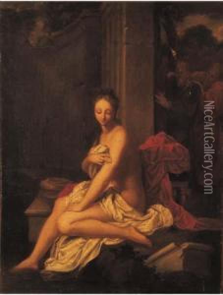 Susanna E I Vecchioni Oil Painting - Jean-Baptiste Santerre