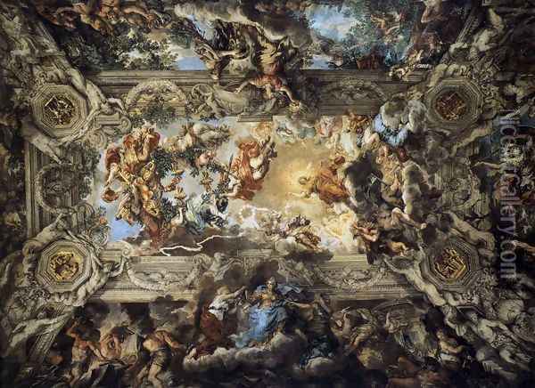 The Triumph of Divine Providence 1633-39 2 Oil Painting - Pietro Da Cortona (Barrettini)