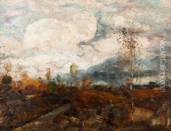 Untitled (landscape) Oil Painting - Gusztav Mannheimer