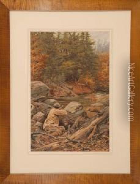 Deer Shooting Oil Painting - Arthur Burdett (Sr.) Frost