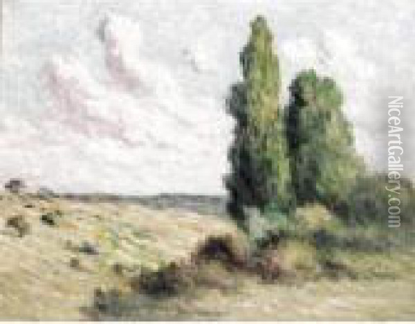 Environs De Rolleboise, Les Cypres Oil Painting - Maximilien Luce