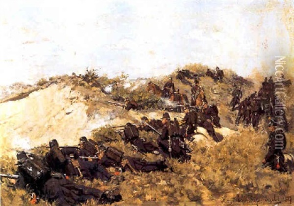Infanterie Oil Painting - Jan Hoynck Van Papendrecht