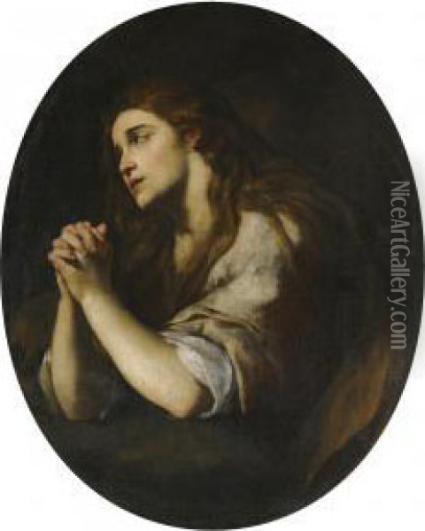 The Penitent Magdalene Oil Painting - Andrea Vaccaro