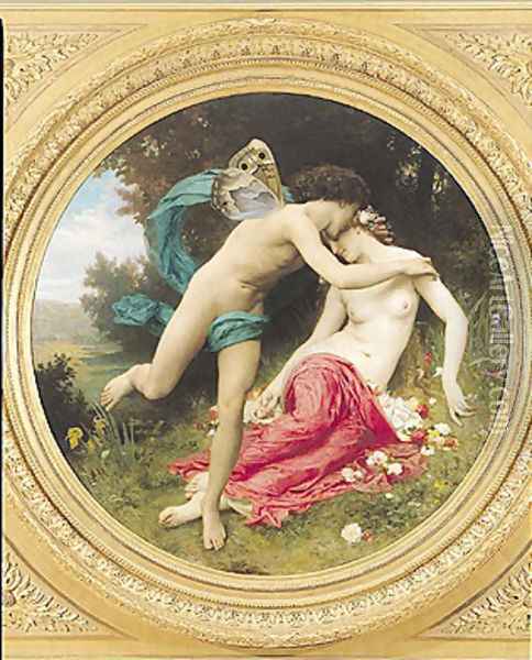 Flora and Zephyr 1875 Oil Painting - William-Adolphe Bouguereau