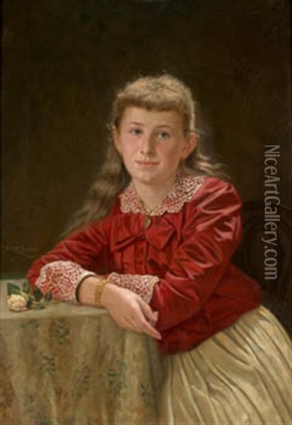Retrato De Nina Oil Painting - Jose Maria Fenollera