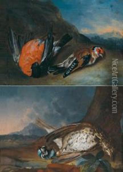 Coppia Di Nature Morte Con Cacciagione Oil Painting - Ferdinand Phillip de Hamilton
