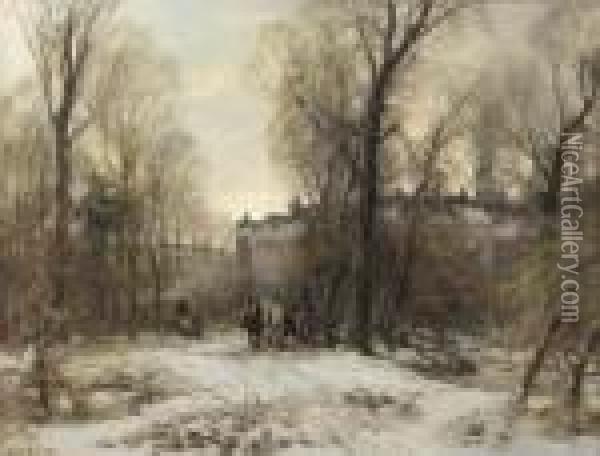 Bezuidenhout In Winter, The Hague Oil Painting - Louis Apol
