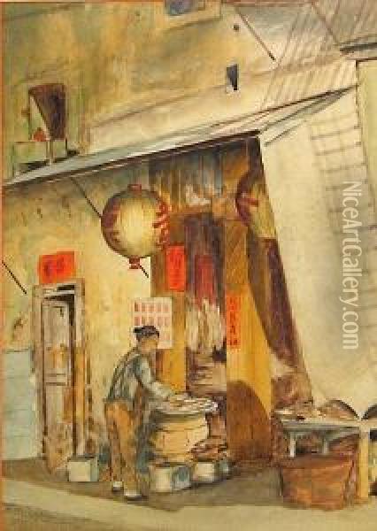 Chinatown Oil Painting - Edward Wilson Currier