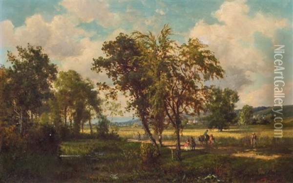 Gathering For The Harvest Oil Painting - Frederick Rondel
