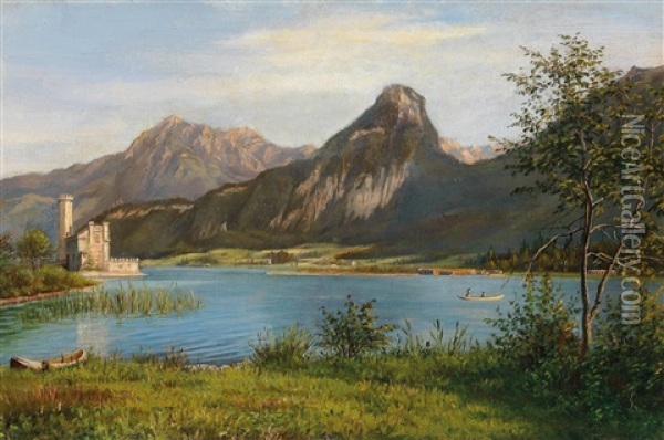 View Of Wolfgangsee With Zinkenbach Oil Painting - Marie Ertl