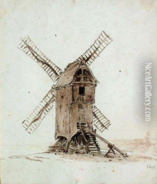 Le Moulin. Oil Painting - Theodore Rousseau