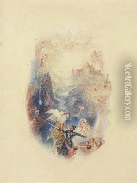 Greatheart Conducted Through The River Oil Painting - Joseph Mallord William Turner