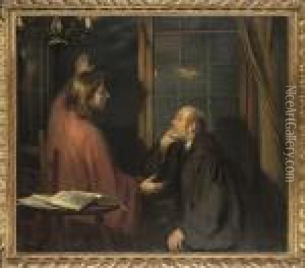 Nicodemus And Christ Oil Painting - Fritz von Uhde