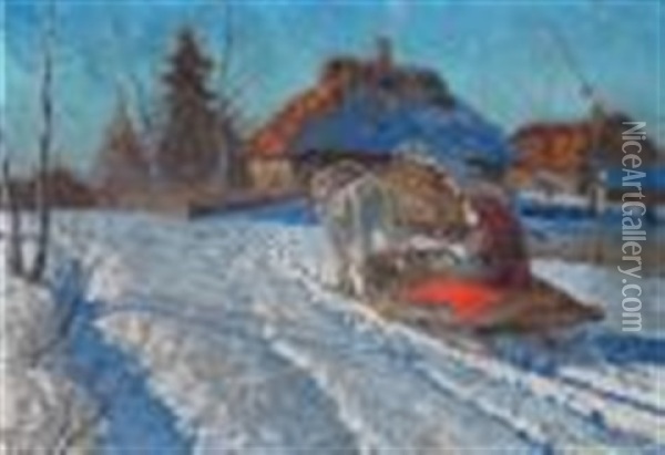 The Snow Plough Oil Painting - Andrei Simonovich Egorov