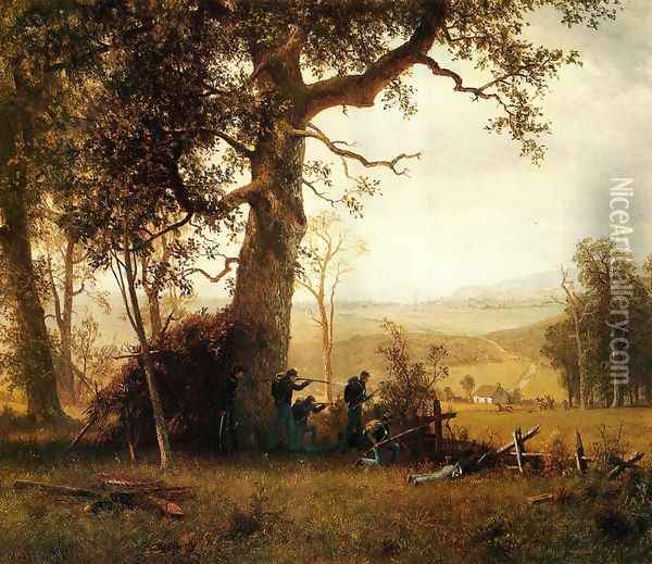 Guerilla Warfare (also known as Picket Duty in Virginia) Oil Painting - Albert Bierstadt