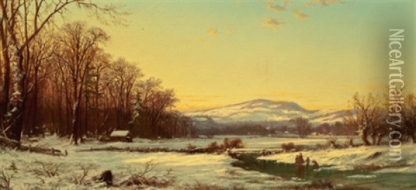 Winter's Glow Oil Painting - Alfred Thompson Bricher