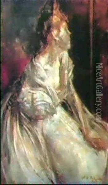 Portrait De Pouponne Au Chignon Oil Painting - Jacques-Emile Blanche