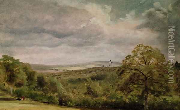 Landscape with a Windmill Oil Painting - Lionel Constable