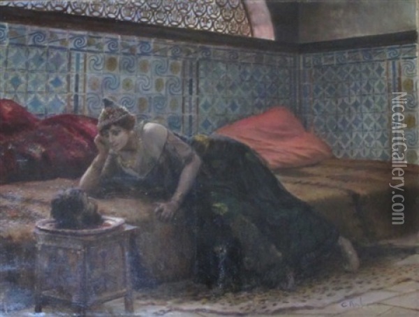 Salome Regardant Jean-baptiste Oil Painting - Georges Antoine Rochegrosse