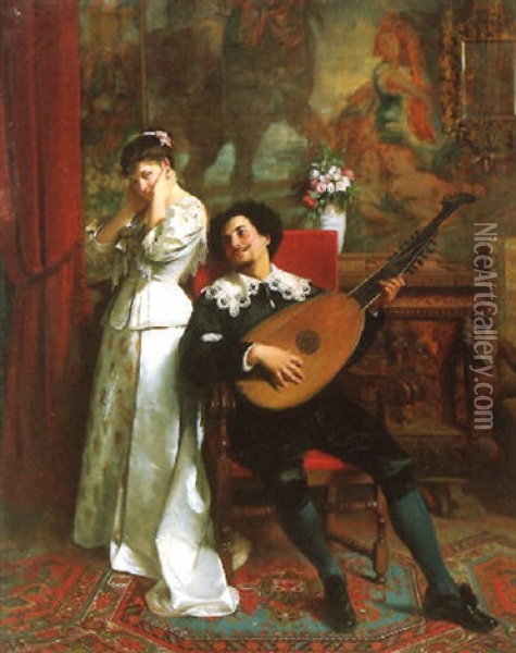The Love Serenade Oil Painting - Christian Meyer-Ross