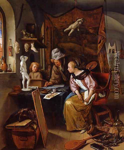 The Drawing Lesson Oil Painting - Jan Steen
