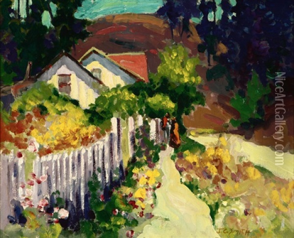 Cambria - The Picket Fence Oil Painting - John Christopher Smith