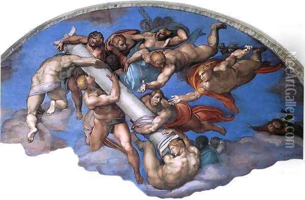 Last Judgment (detail) 6 Oil Painting - Michelangelo Buonarroti