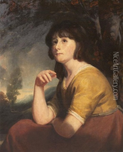 Portrait Of A Girl, Said To Be Lady Bathurst Oil Painting - John Opie