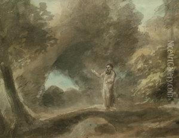 Figure In Wooded Landscape Oil Painting - Richard Westall