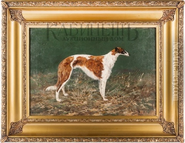Greyhound Oil Painting - Georgiy Konstantinovich