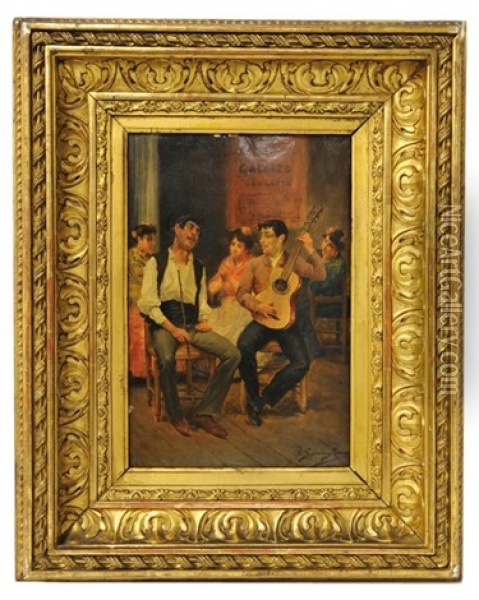 Bohemia Oil Painting - Jose Garcia y Ramos