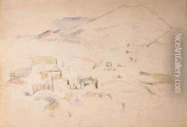 Montagne Sainte-victoire Oil Painting - Paul Cezanne