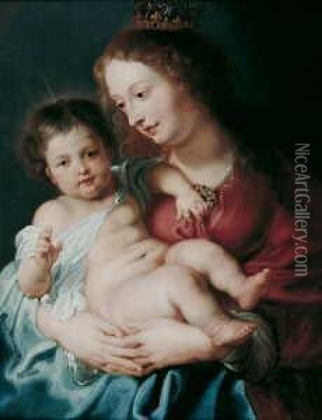 Madonna Mit Kind. Oil Painting - Cornelis I Schut