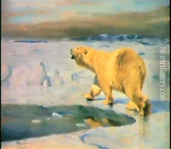 Eisbar Oil Painting - Wilhelm Friedrich Kuhnert