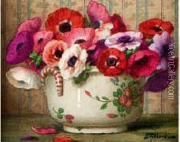 Bouquet De Fleurs Dans Un Cache-pot Oil Painting - Ernest Filliard