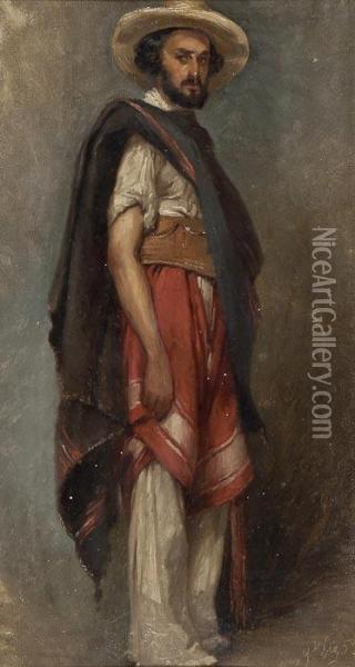 Portrait Of The Artist Asa South American Gaucho Oil Painting - Johann Moritz Rugendas